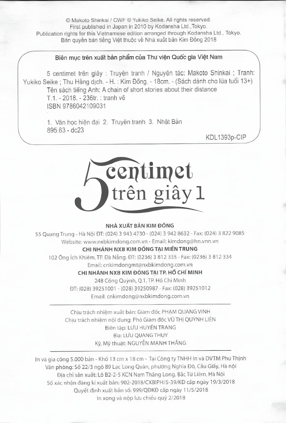 Truyện Tranh 5 Centimet Trên Giây - 5 Centimeters Per Second trang 3