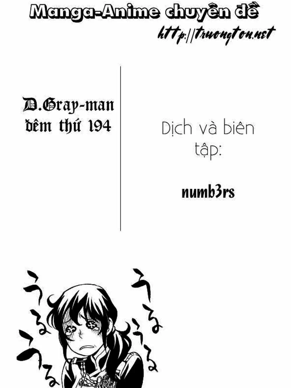 Truyện Tranh Quái Vật Sinh Ra Từ Linh Hồn Chết Chóc - D. Gray-Man trang 8