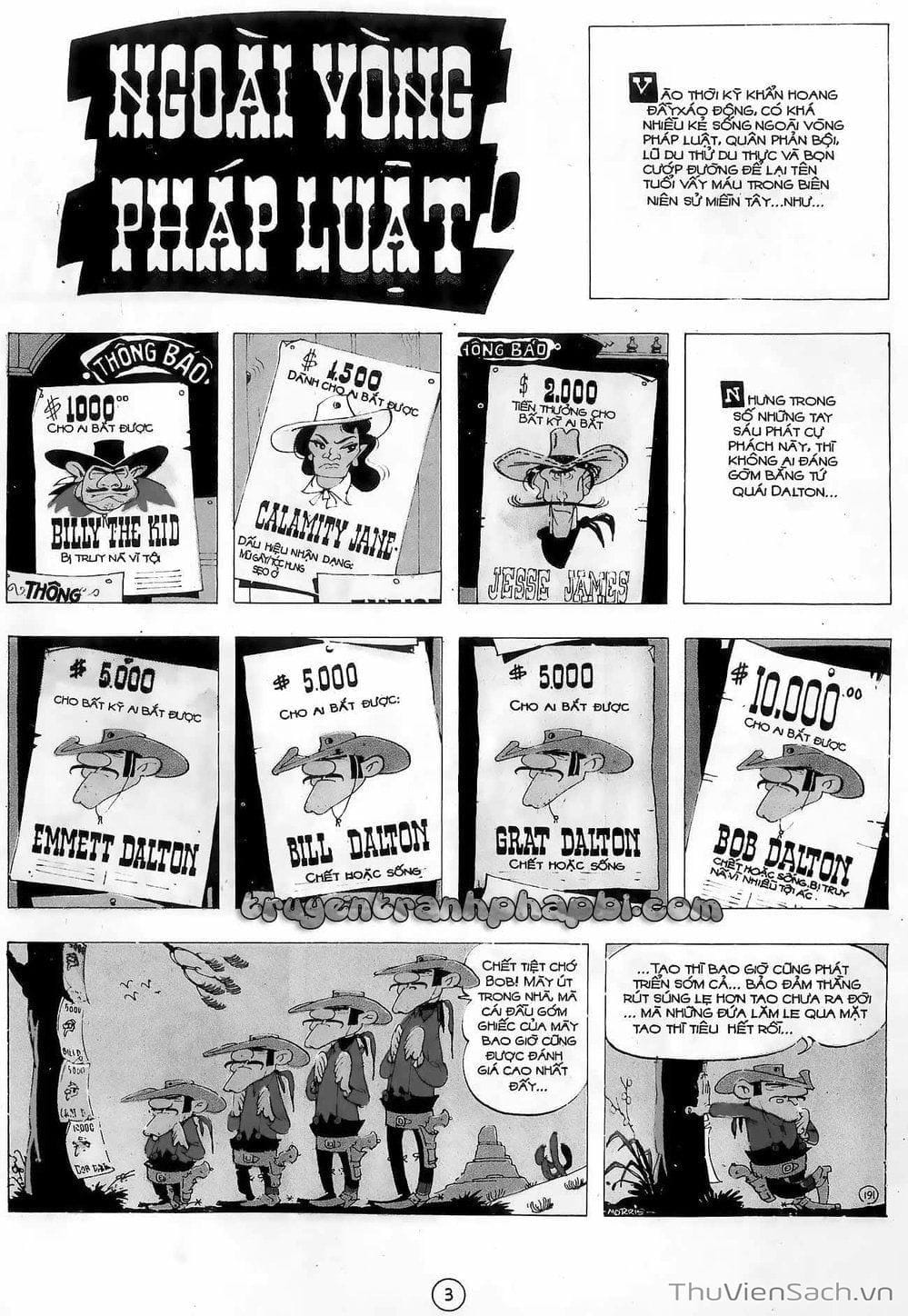 Truyện Tranh Cuộc Phiêu Lưu Kỳ Thú Của Lucky Luke trang 3