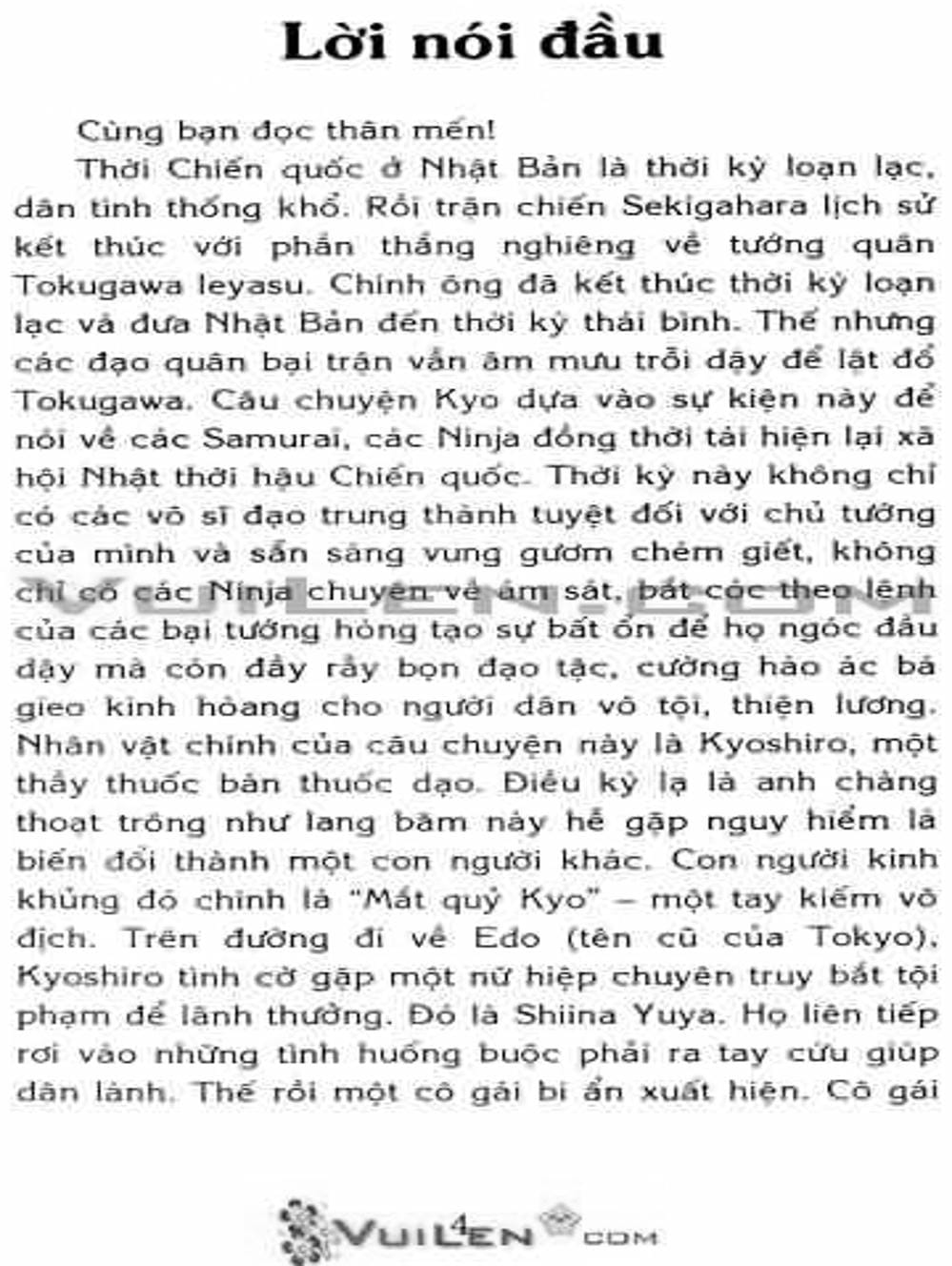 Truyện Tranh Mắt Quỷ Kyo - Samurai Deeper Kyo trang 3