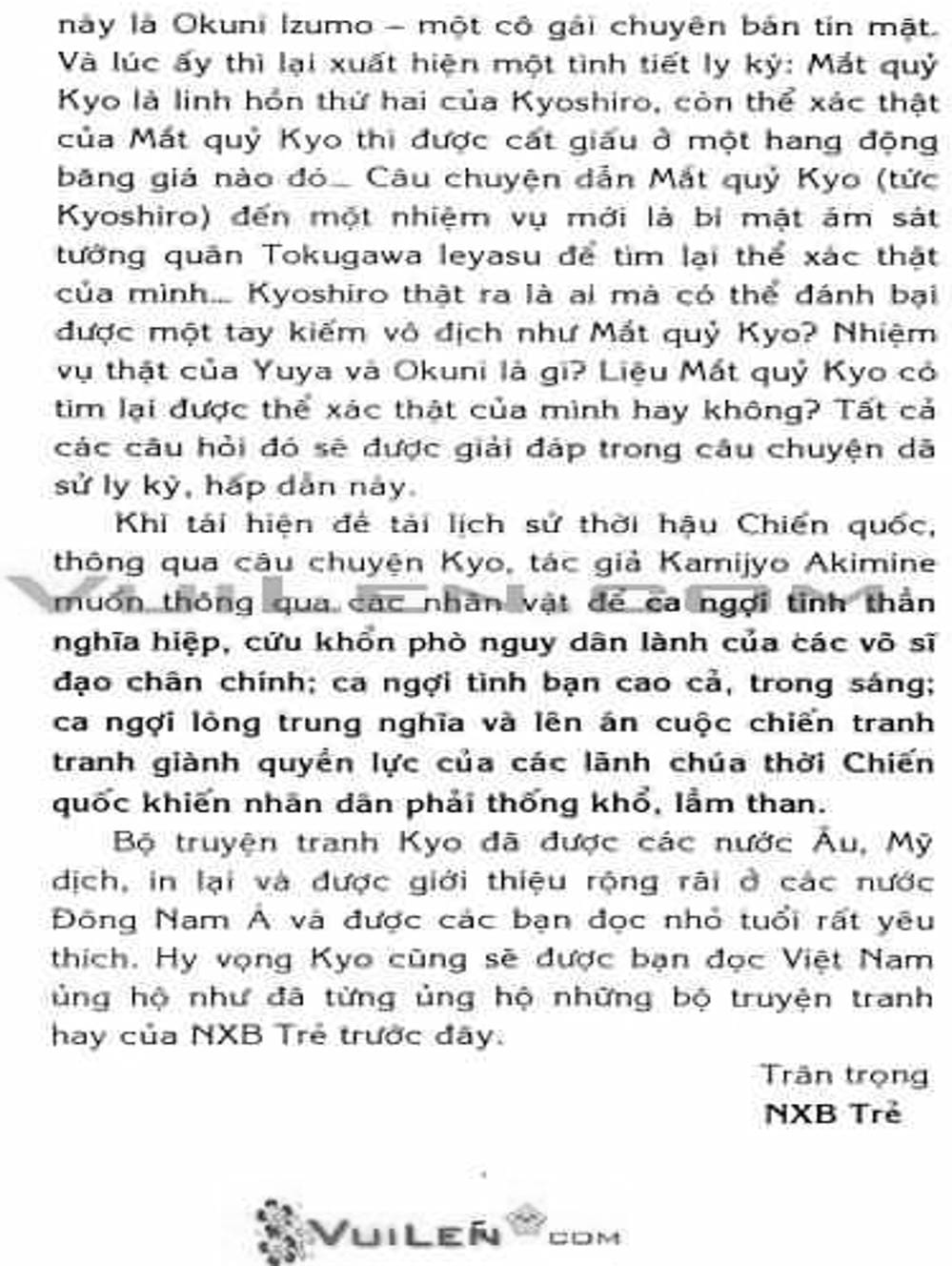 Truyện Tranh Mắt Quỷ Kyo - Samurai Deeper Kyo trang 3