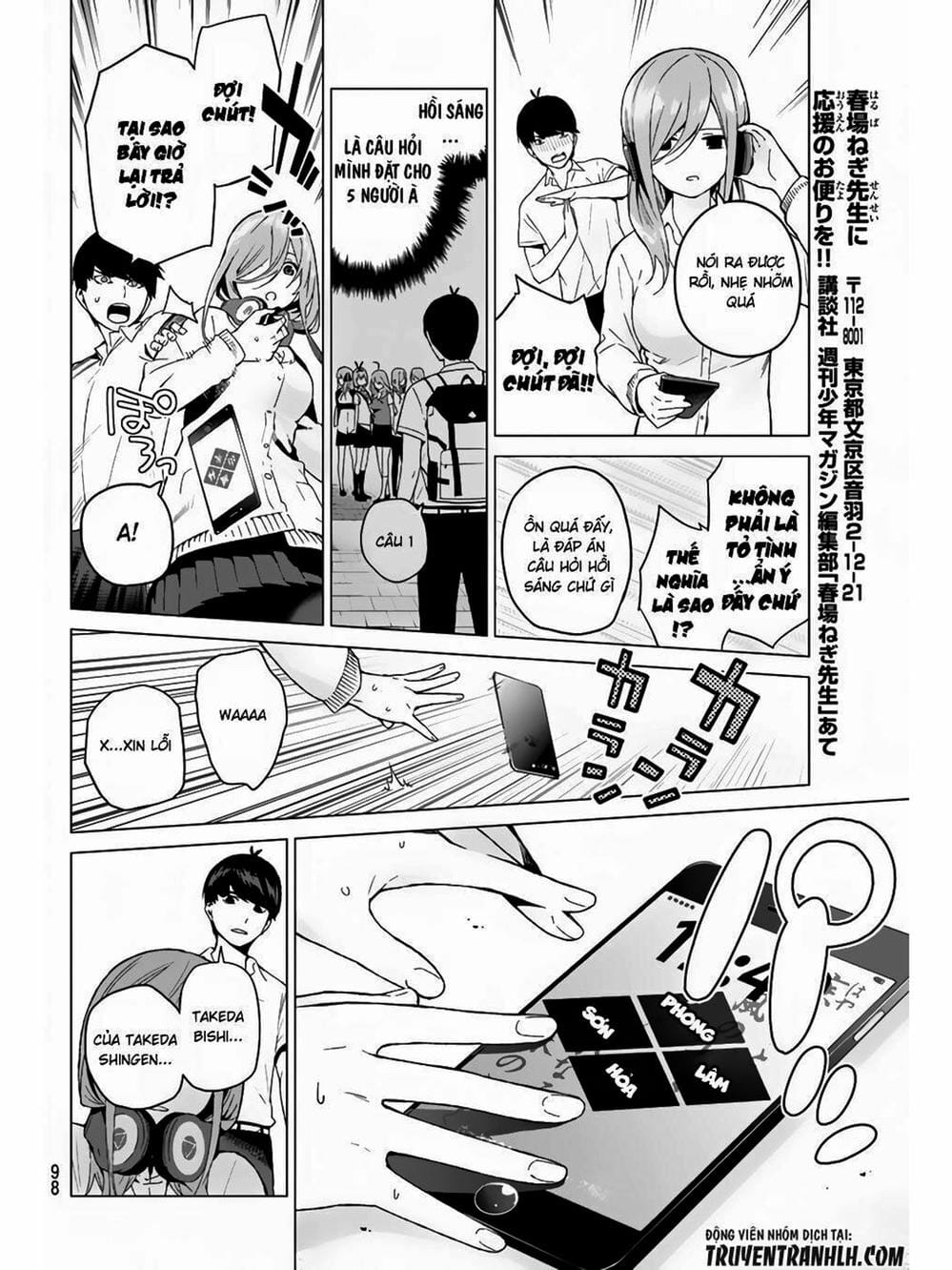 Truyện Tranh Nhà Có 5 Nàng Dâu - Gotoubun No Hanayome trang 6