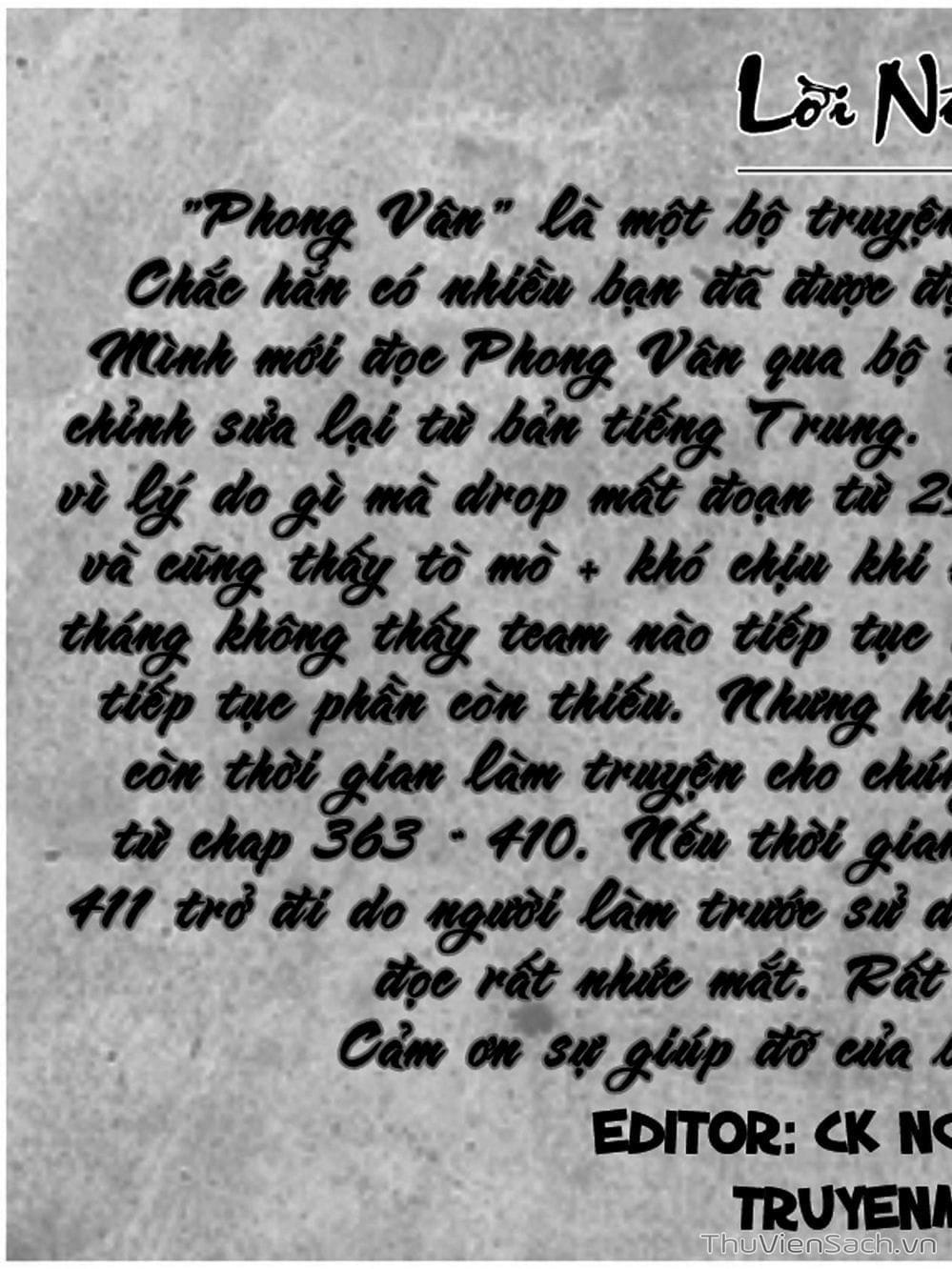 Truyện Tranh Phong Vân Manhua trang 3