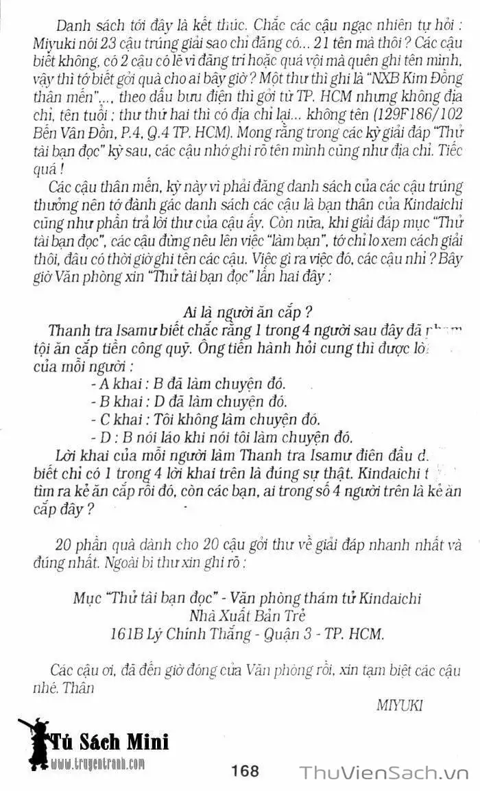 Truyện Tranh Thám Tử Kindaichi trang 4