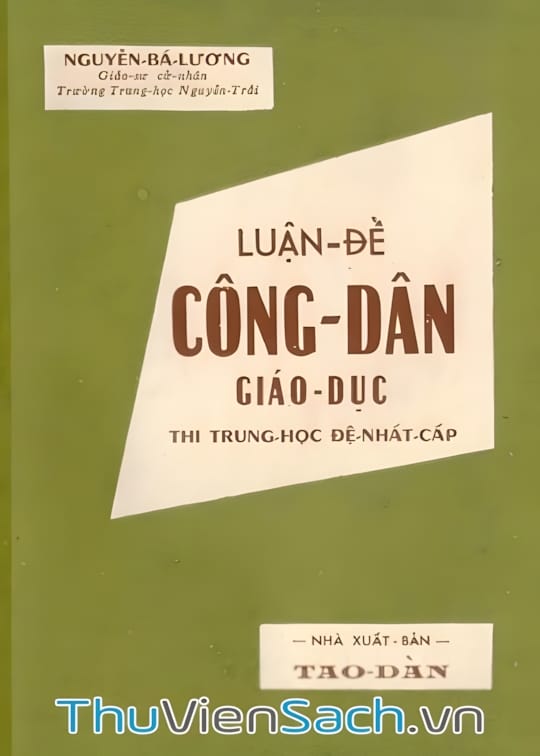 Ảnh bìa sách Luận Đề Công Dân Giáo Dục