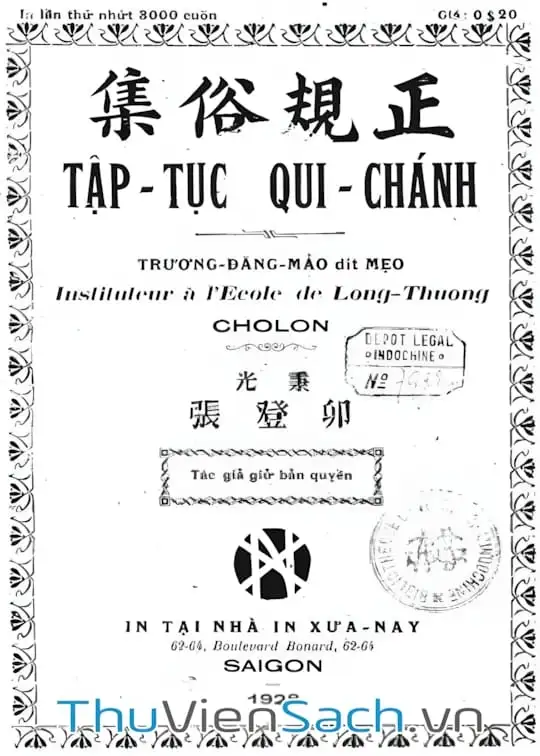 Ảnh bìa sách Tập Tục Qui Chánh